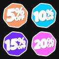 Set Sale tags, discount banners design template, app icons, vector illustration Royalty Free Stock Photo