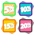 Set Sale tags, discount banners design template, app icons, vector illustration Royalty Free Stock Photo