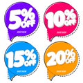 Set Sale tags, discount speech bubble banners design template, app icons, vector illustration Royalty Free Stock Photo