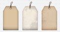 Set of sale tags and labels. Template shopping labels. Blank discount and price tags on paper. Vintage price tags. Blank old paper Royalty Free Stock Photo