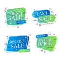 Set of sale tags with text - Limited edition, best choice, special offer. Vector labels for design banners and flyers. Isolated Royalty Free Stock Photo