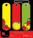 Set of sale vegetables autumn tags Royalty Free Stock Photo