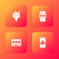 Set Sales funnel with chart, Mobile and password, Laptop and exclamation mark icon. Vector