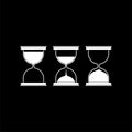 Set of sand clock icon isolated on black background Royalty Free Stock Photo