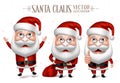 Set of Santa Claus Cartoon Character for Christmas