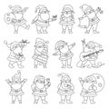 Set of Santa Claus characters. Santa Claus in different poses. Elements for Christmas cards and banners