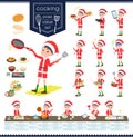 Flat type boy Santa Claus_cooking Royalty Free Stock Photo