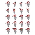 set of santa claus emoticons. Vector illustration decorative design