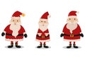 Set of Santa Claus Isolated on White Background