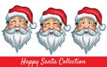 Set of Santa Clause isolated heads