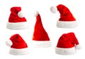 Set santa hat isolated Royalty Free Stock Photo