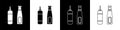 Set Sauce bottle icon isolated on black and white background. Ketchup, mustard and mayonnaise bottles with sauce for Royalty Free Stock Photo