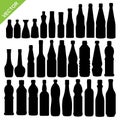 Bottle silhouettes vector