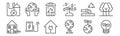Set of 12 save the world icons. outline thin line icons such as lightbulb, earth, fuel station, water, recycle bin, world
