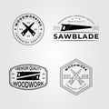 set of saw, sawmill or woodwork logo vector illustration design. bundle of sawing or carpentry symbol Royalty Free Stock Photo