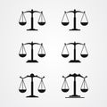 Set of scale icon vector. Law firm logo design