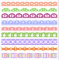Set of scalloped vector borders Royalty Free Stock Photo