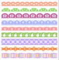 Set of scalloped vector borders