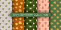 Set of scarab beetles seamless pattern. Folk bugs background collection. Insects ornament pattern Royalty Free Stock Photo