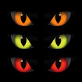 Set of scary animal eyes, halloween elements