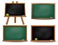 Set of school board blackboards. Royalty Free Stock Photo