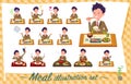 Flat type school boy Brown Blazer_Meal