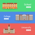 Set of School, College and University Banners Royalty Free Stock Photo