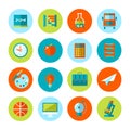 Set of school and education icons.