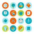 Set of school and education icons. Royalty Free Stock Photo