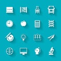 Set of school and education icons.