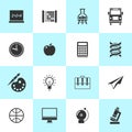 Set of school and education icons.