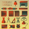 Set of school and education objects.