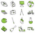 Set of school equipment doodle icons Royalty Free Stock Photo