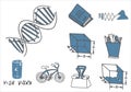 Set of school equipment doodle icons Royalty Free Stock Photo