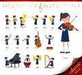 Flat type school girl Sailor suit_classic music