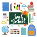 Set of school items Royalty Free Stock Photo