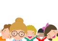 Set of school kids in education concept, back to school template with child, Happy children go to school,Vector Illustration