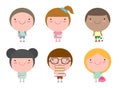 Set of school kids in education concept, back to school Vector Illustration.. Royalty Free Stock Photo