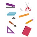 A set of school and office stationery. Set of vector images Royalty Free Stock Photo