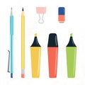 Set of school, office and study supplies Royalty Free Stock Photo