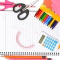 Set of school and office supplies isolated on white background Royalty Free Stock Photo