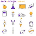Set of school and study related modern icons Royalty Free Stock Photo