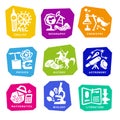 Set with school subjects icons for design. Vector Royalty Free Stock Photo