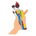 set school supplies icons Royalty Free Stock Photo