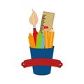 Set school supplies icons Royalty Free Stock Photo