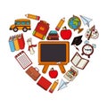 Set school supplies icons Royalty Free Stock Photo