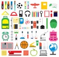 Set of school supplies. Vector illustration. Royalty Free Stock Photo