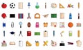 Set of school tools icons Royalty Free Stock Photo