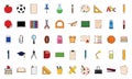 Set of school tools icons Royalty Free Stock Photo