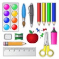 Set of School Tools and Supplies Royalty Free Stock Photo